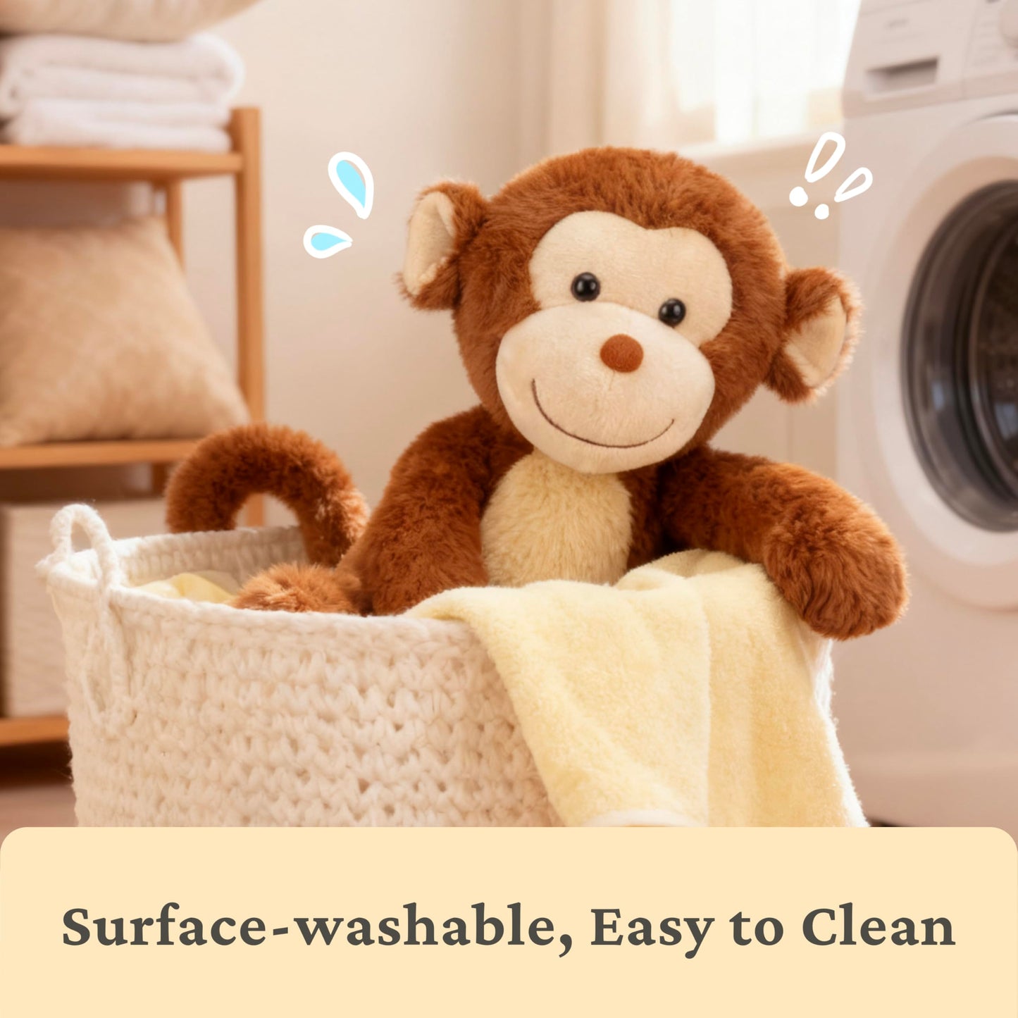 IKASA Monkey Plush Toy – 12.5-Inch Soft Plushie for Hugs & Decor