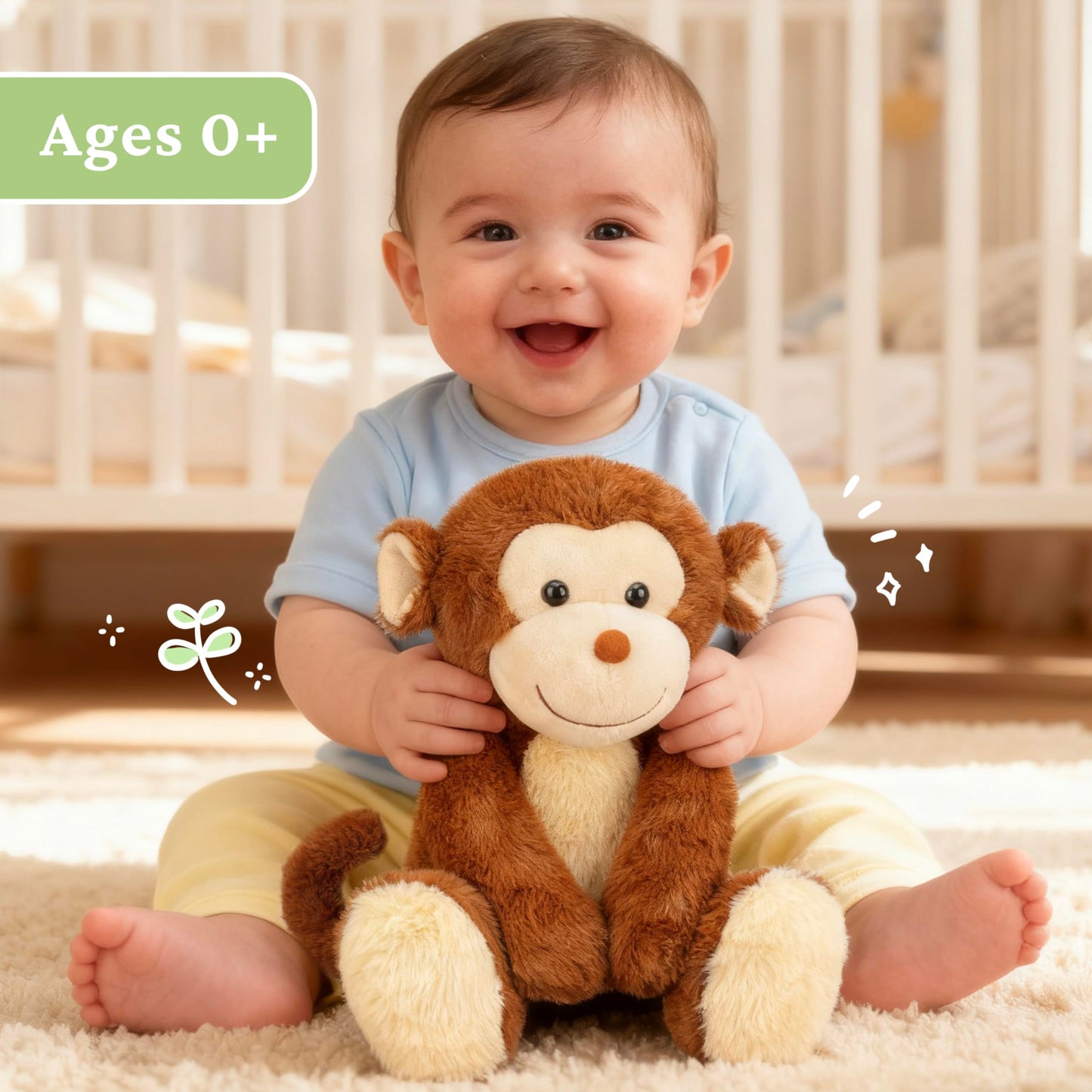 IKASA Monkey Plush Toy – 12.5-Inch Soft Plushie for Hugs & Decor