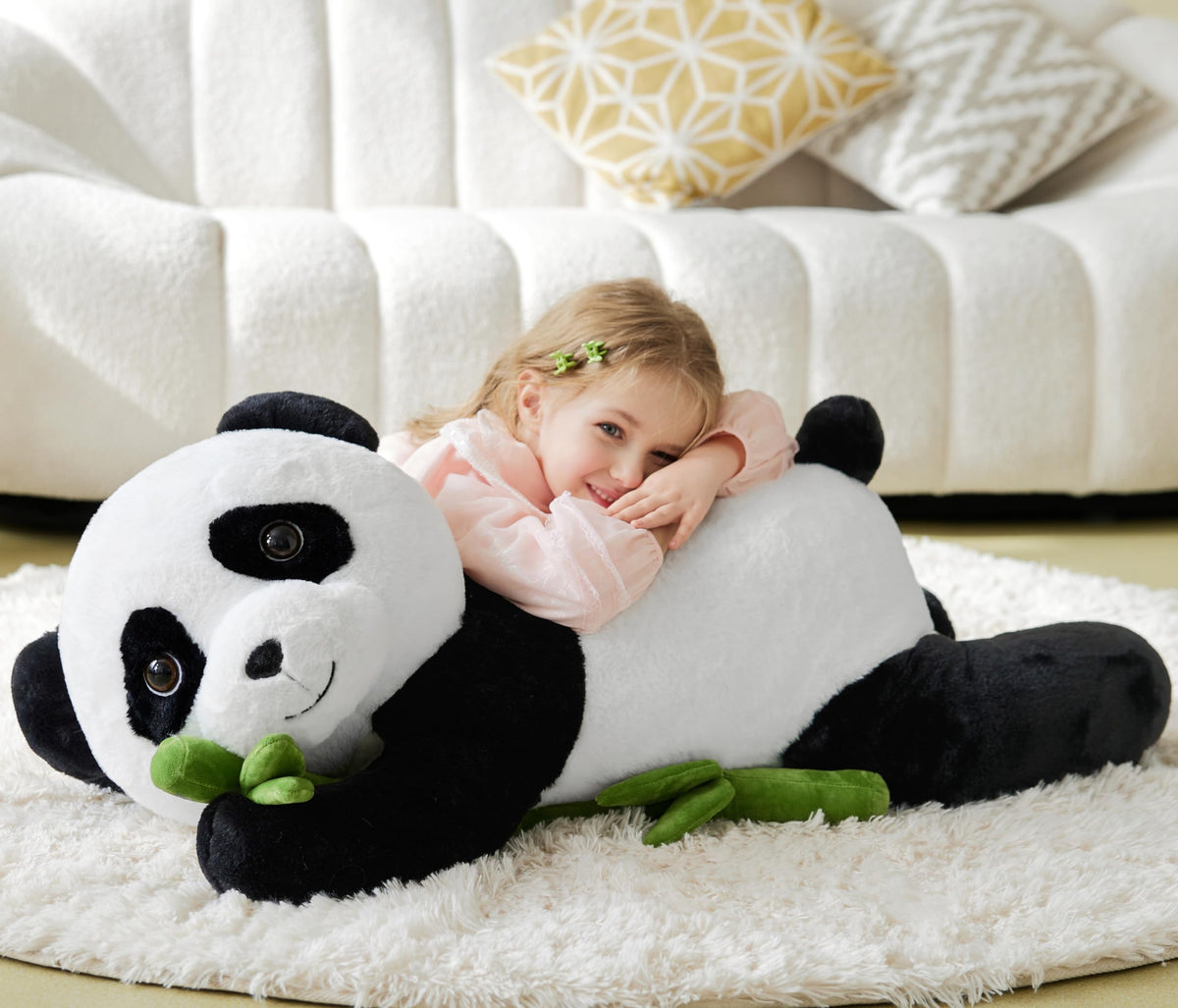 IKASA Giant Panda Plush Toy – 30-Inch Jumbo Cuddle Companion