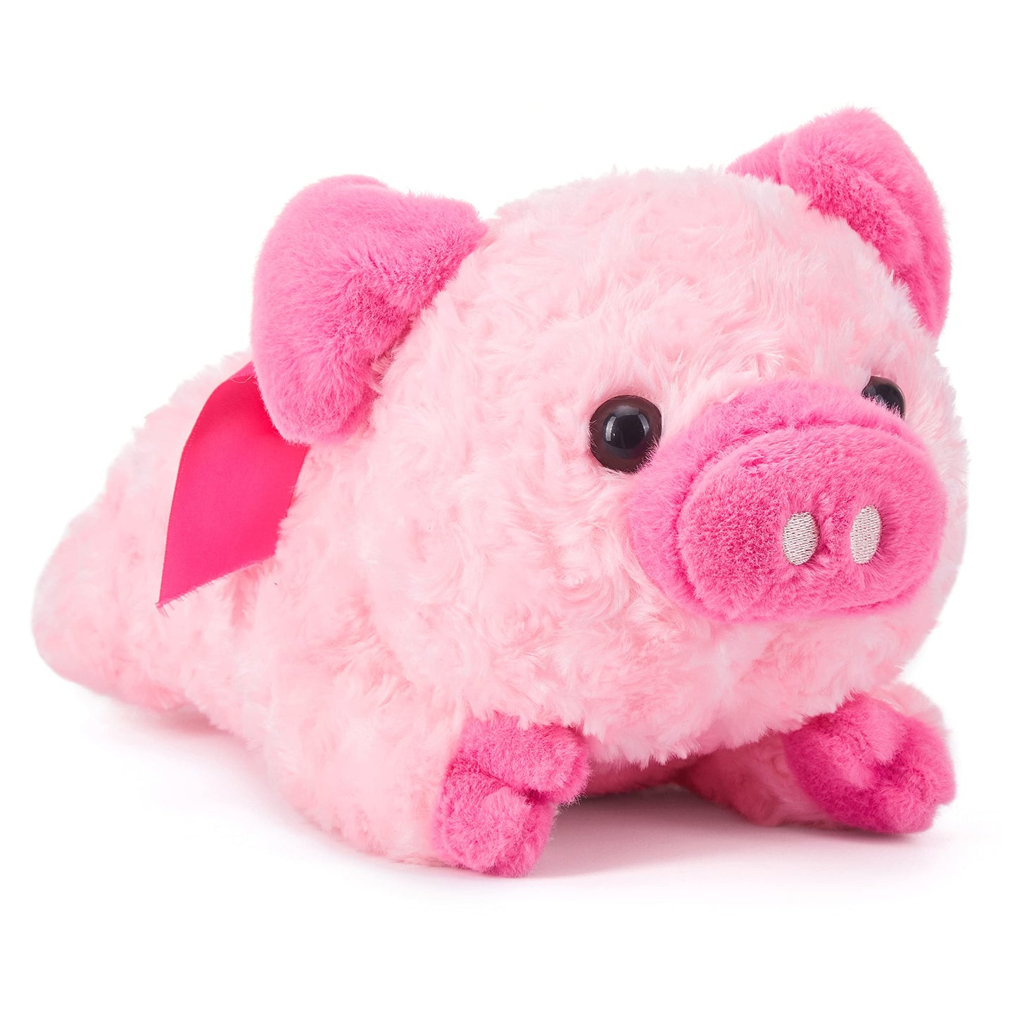 IKASA Pig Plush Toy with Bow - 13.7-Inch Cute Valentine Gift