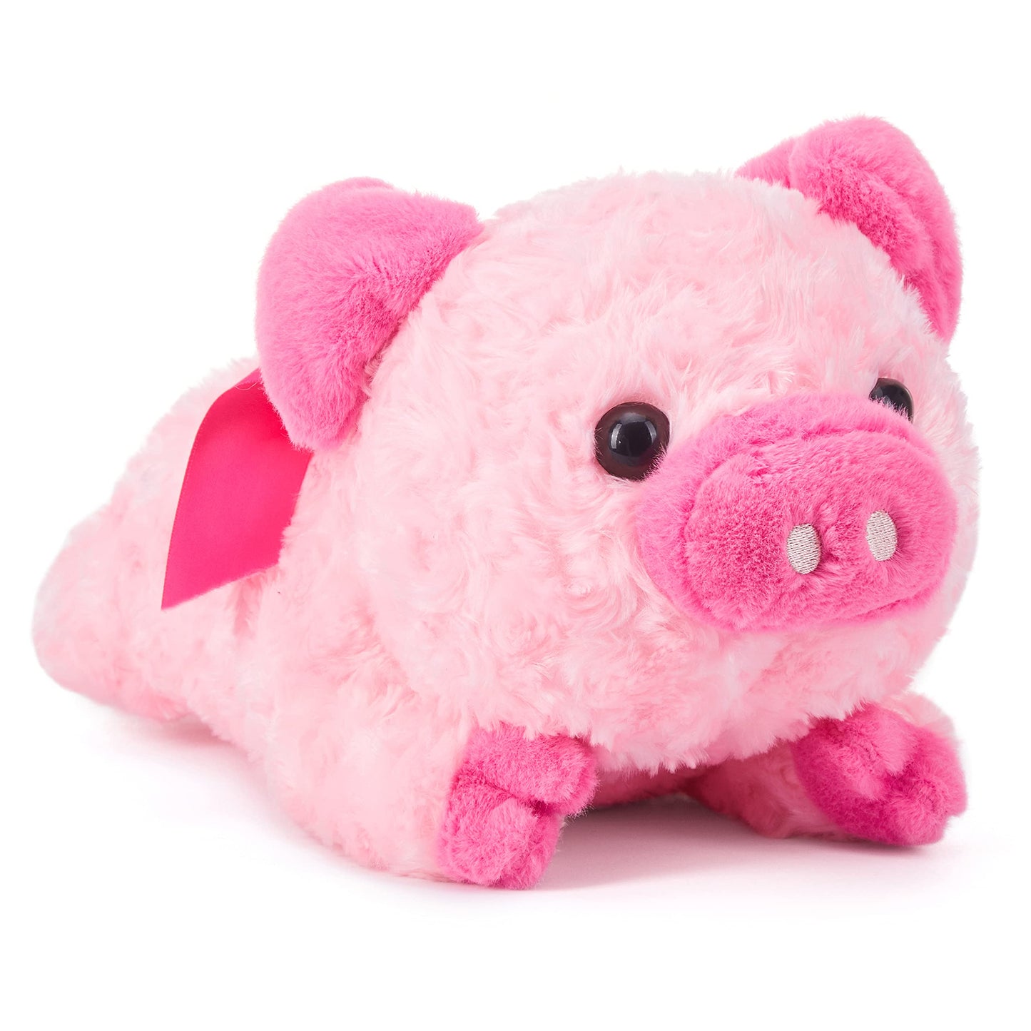 IKASA Pig Plush Toy with Bow - 13.7-Inch Cute Valentine Gift