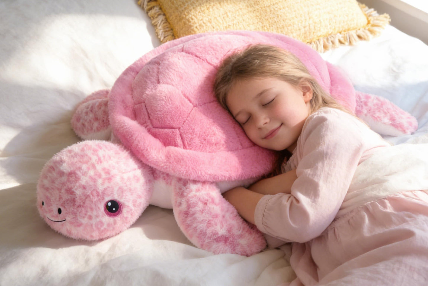 IKASA Giant Sea Turtle Plush – 30-Inch Pink Jumbo Soft Toy