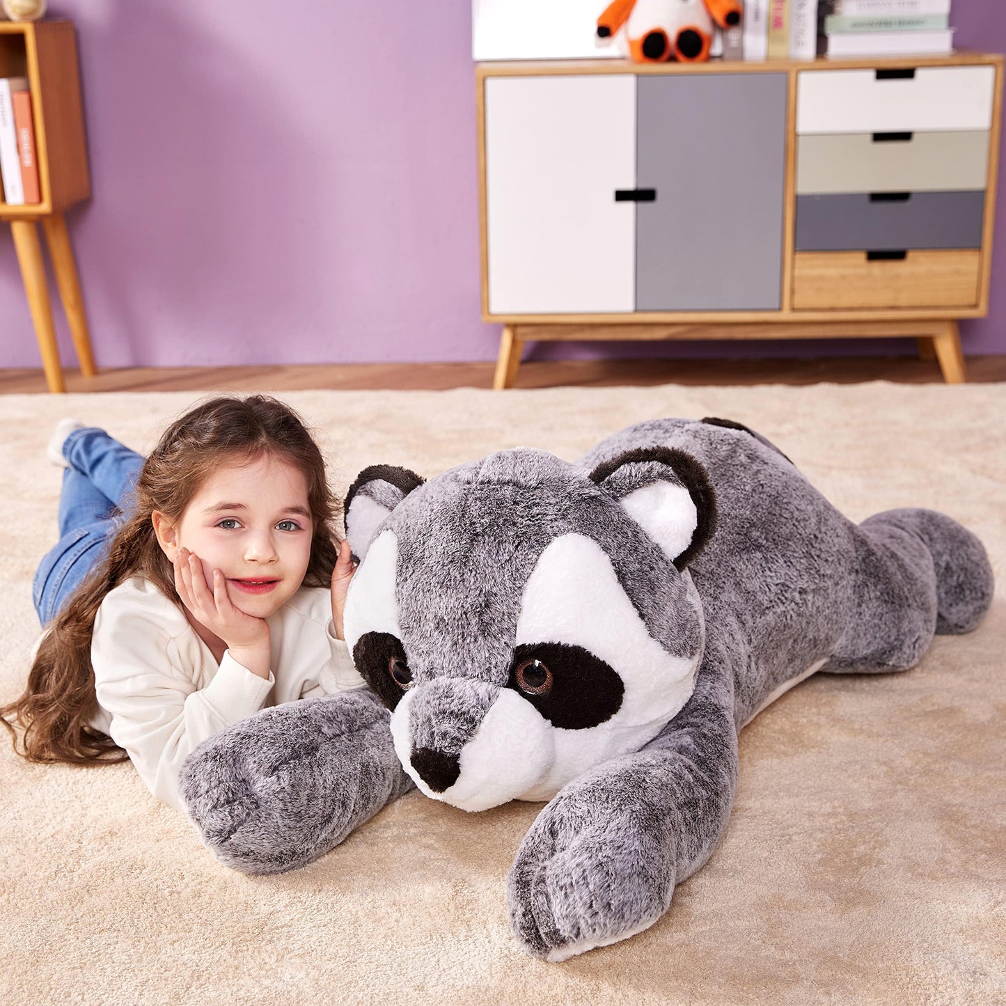 IKASA Giant Raccoon Plush Toy – 30-Inch Ultra-Soft Hugging Raccoon