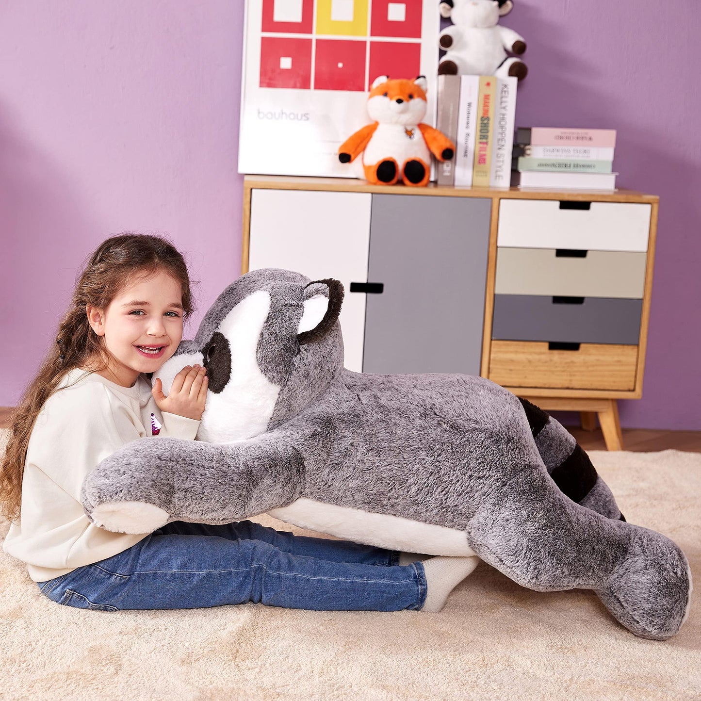 IKASA Giant Raccoon Plush Toy – 30-Inch Ultra-Soft Hugging Raccoon