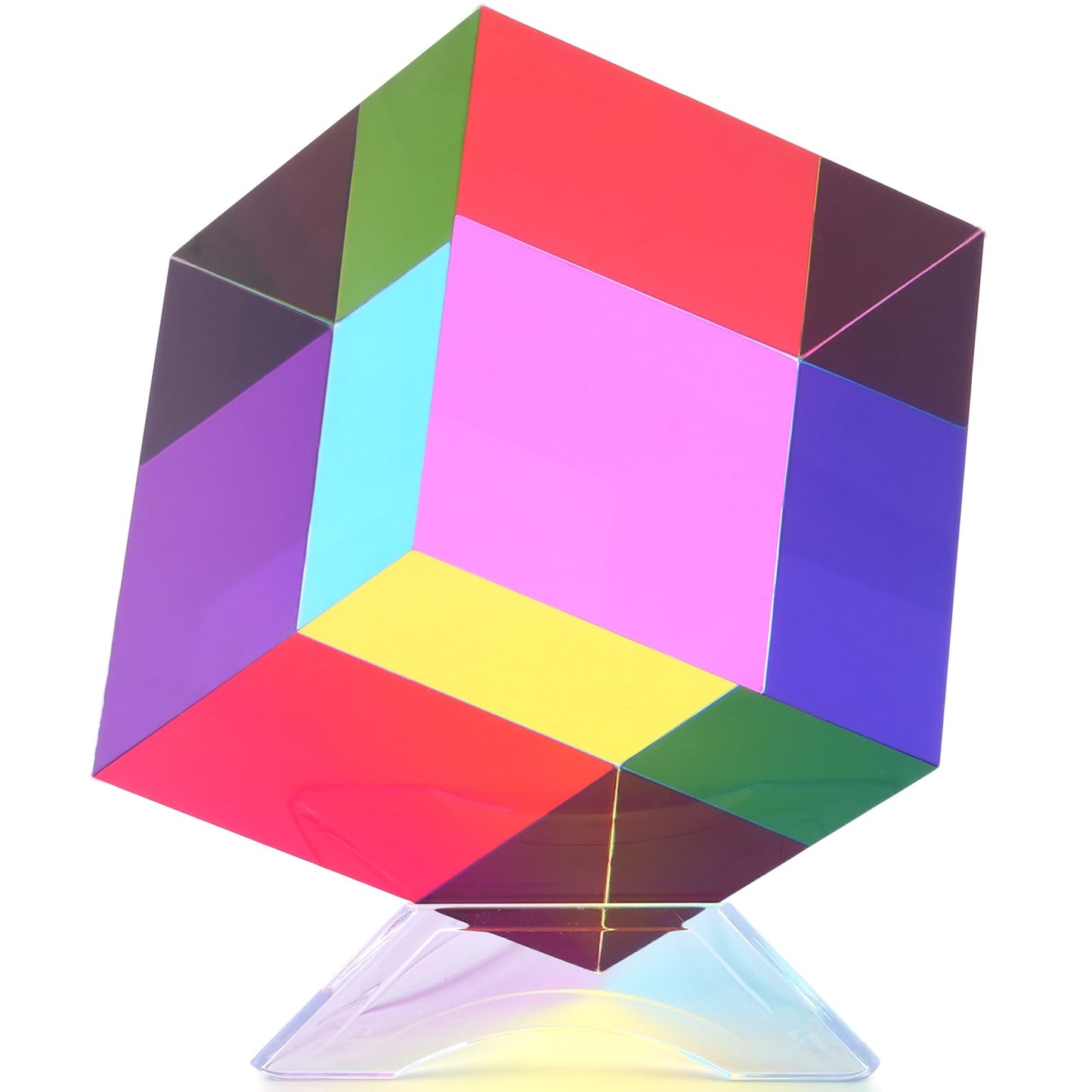 iKeelo Color Cube (80mm) with Stand – Mega Cube in Cyan, Magenta & Yellow