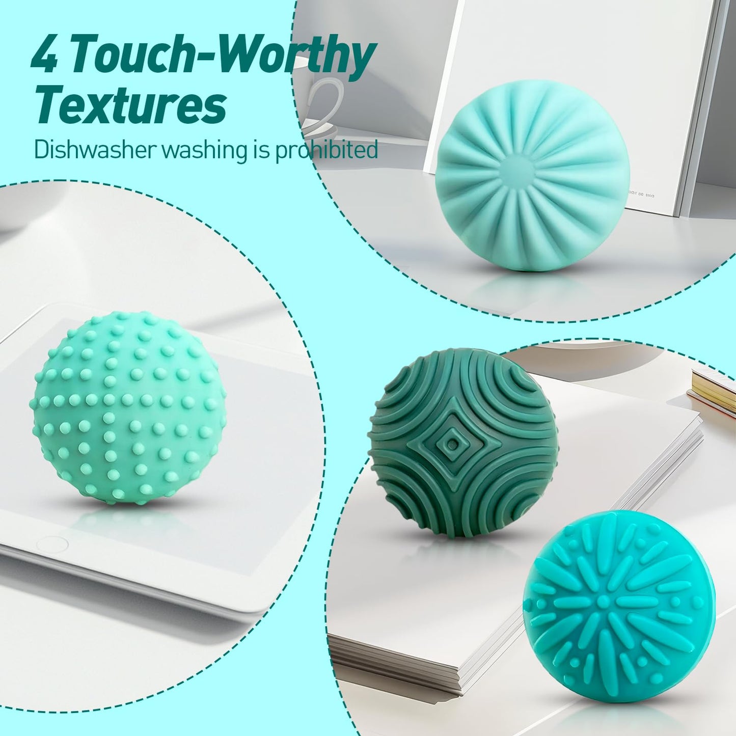 iKrto Magnetic Stress Balls – 8pcs Silicone Fidget Toy for Adults & Teens