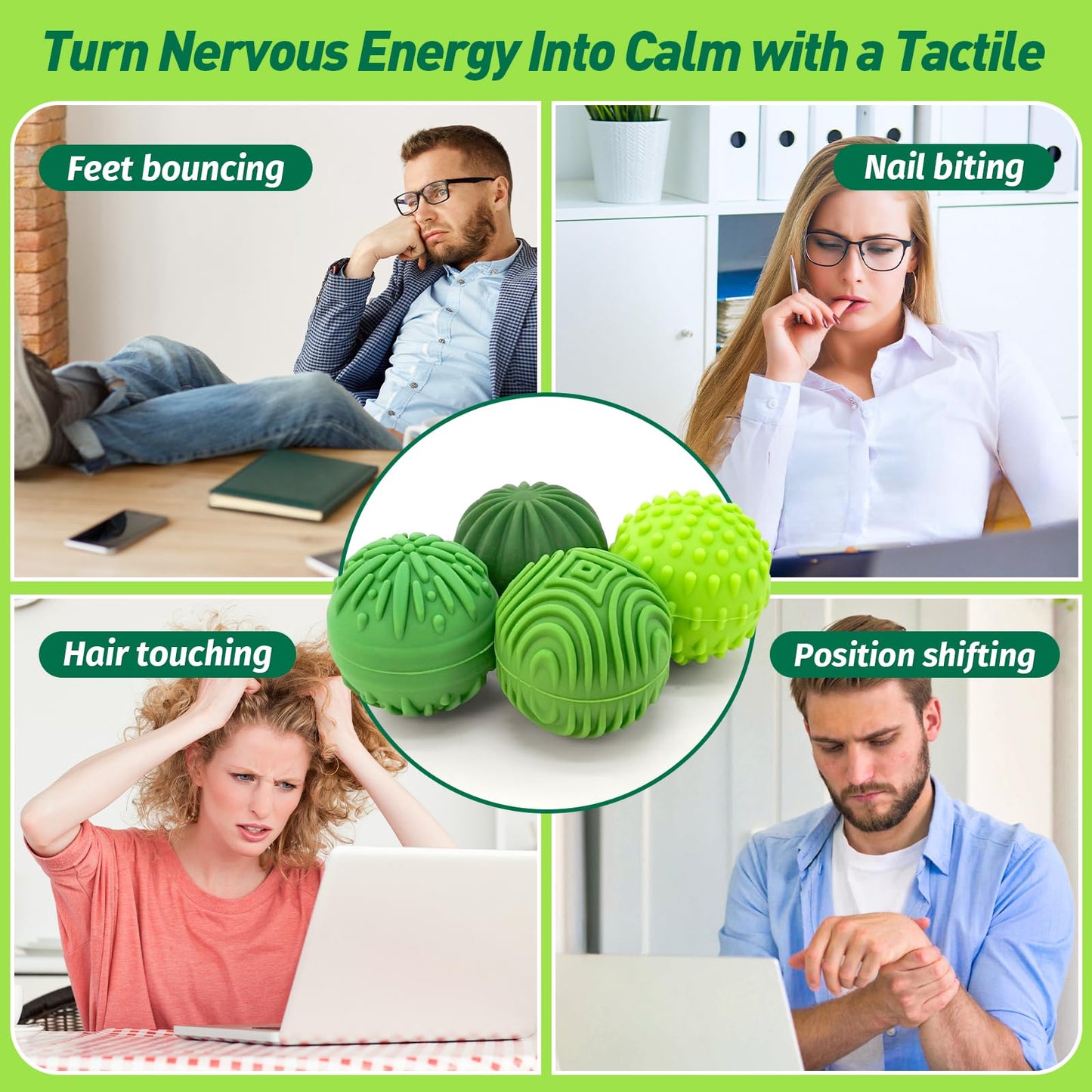 iKrto Magnetic Fidget Balls – 4-Pack Silicone Sensory Toys for Focus & Stress Relief