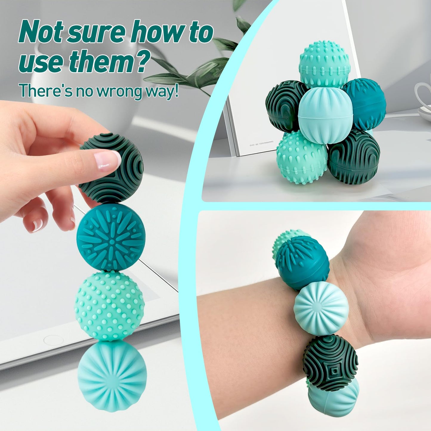 iKrto Magnetic Stress Balls – 8pcs Silicone Fidget Toy for Adults & Teens