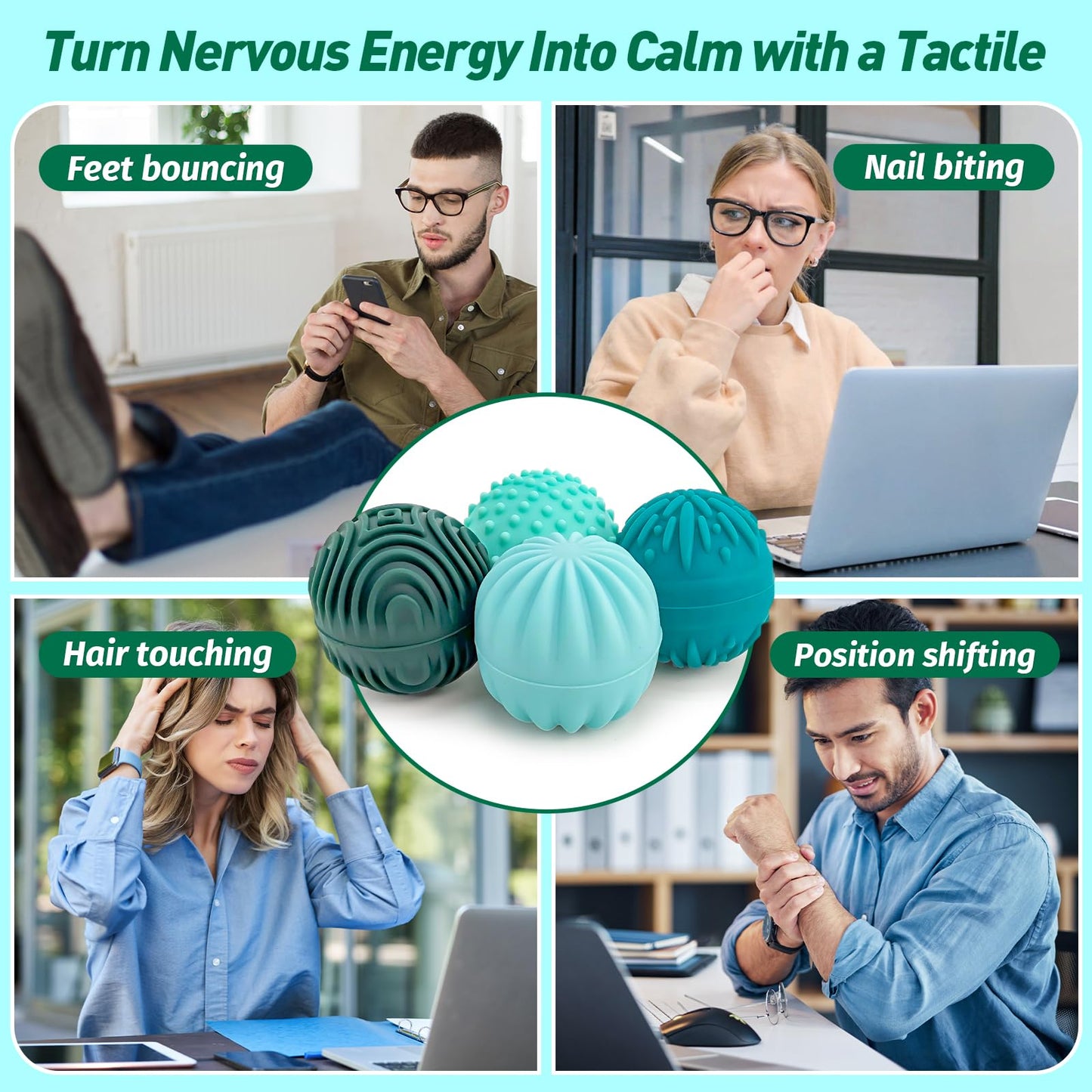 iKrto Magnetic Stress Balls – 8pcs Silicone Fidget Toy for Adults & Teens