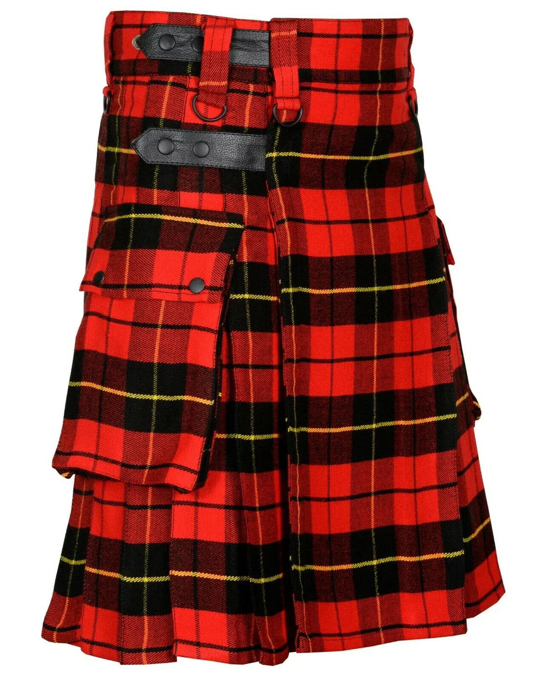 Wallace Tratan Handmade Scottish Men's Tartan Utility Kilt Cargo Pockets