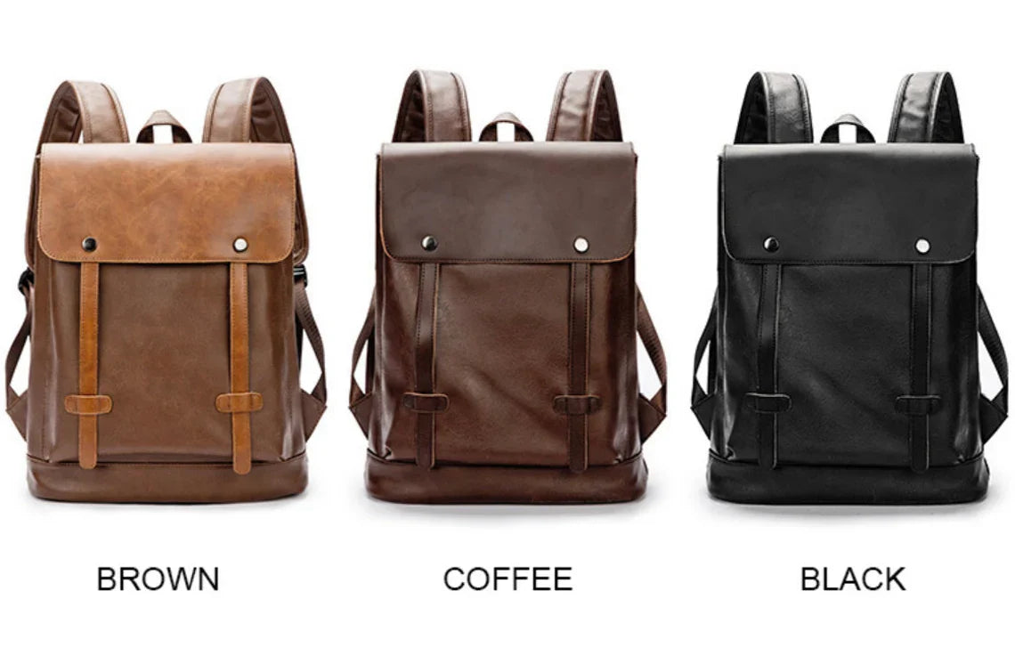 Women PU leather backpack, macbook backpack, leatherette rucksack