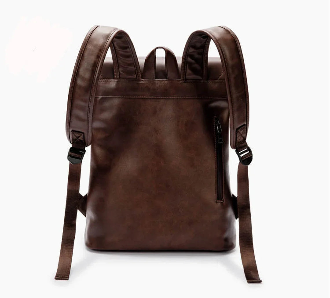 Women PU leather backpack, macbook backpack, leatherette rucksack