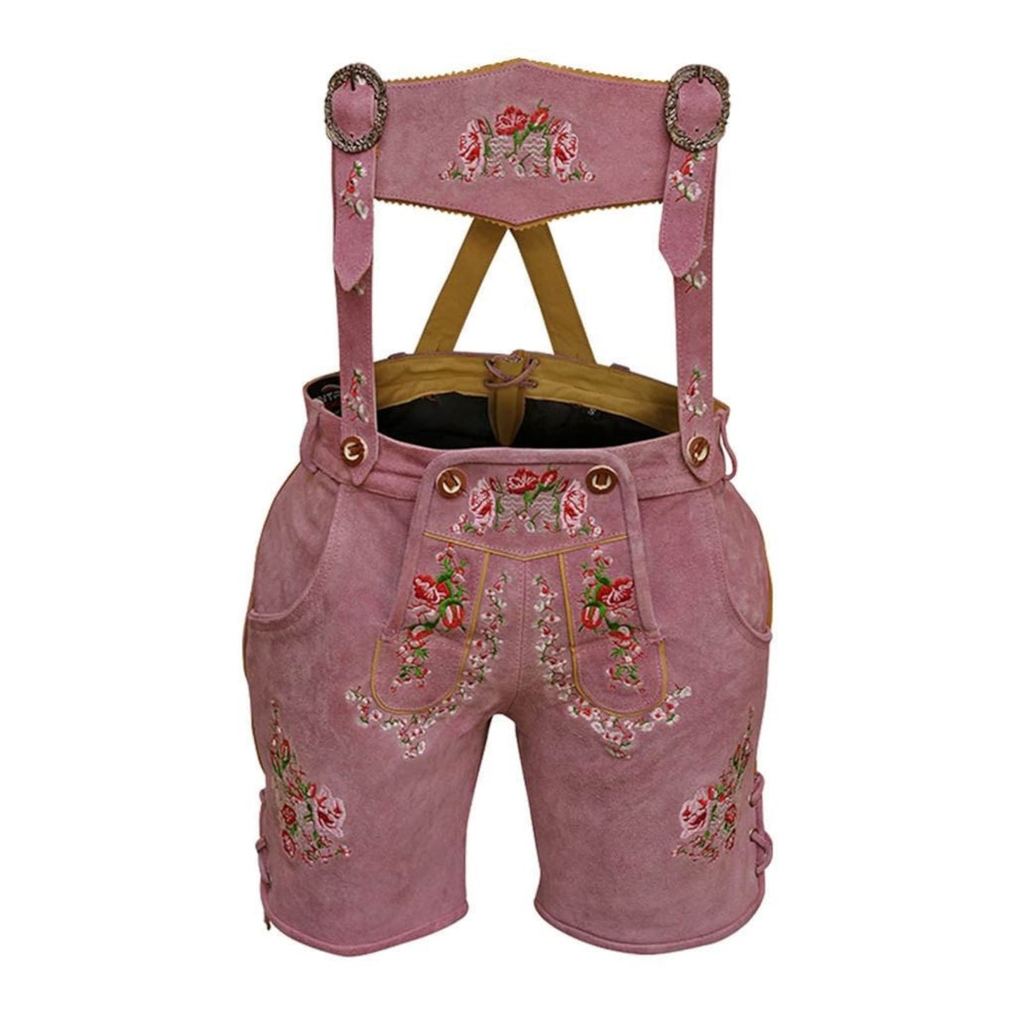 Bavarian Women Lederhosen Suede Leather Short Oktoberfest