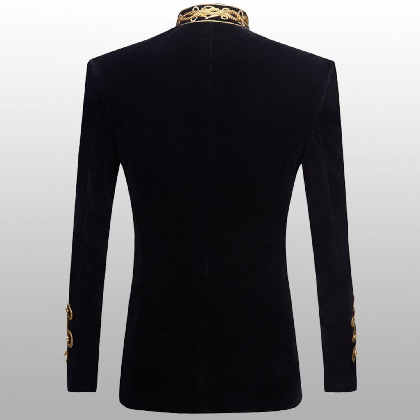 Black Men Braided Velvet Jacket Military Gold Braided Jacket Hussars Velvet Jacket Men Fashion Braided Jacket DJ Singer Stylish Jacket Vintage