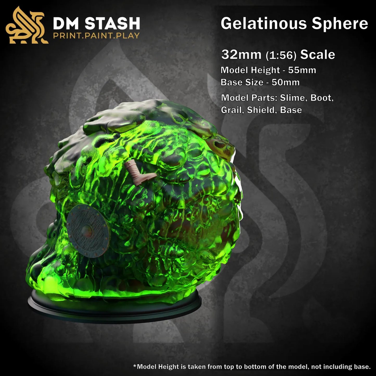 Gelatinous Sphere - 3D Printed Monster Miniature