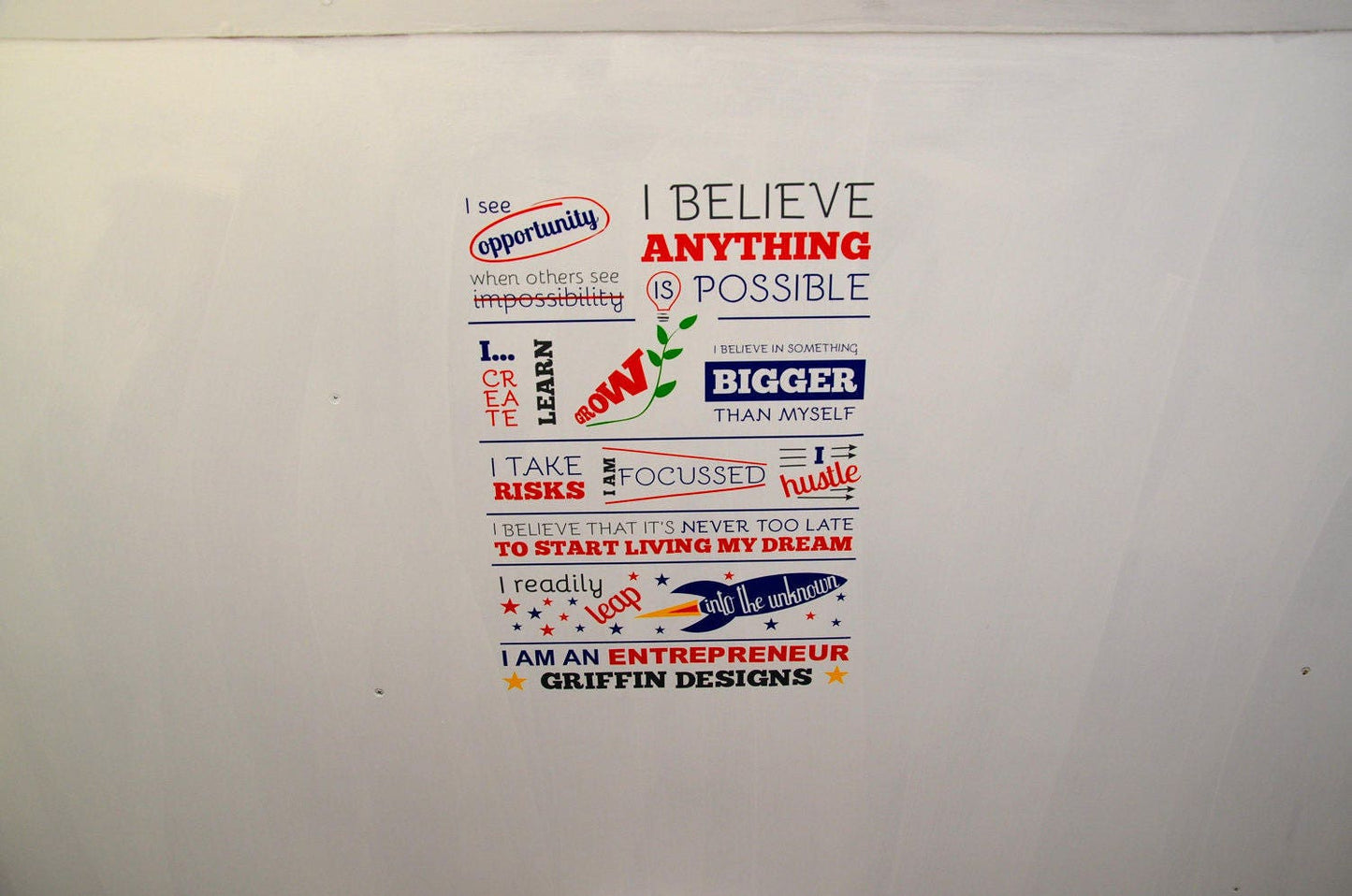 Small Business Inspirational Wall Sticker For Entrepreneurs