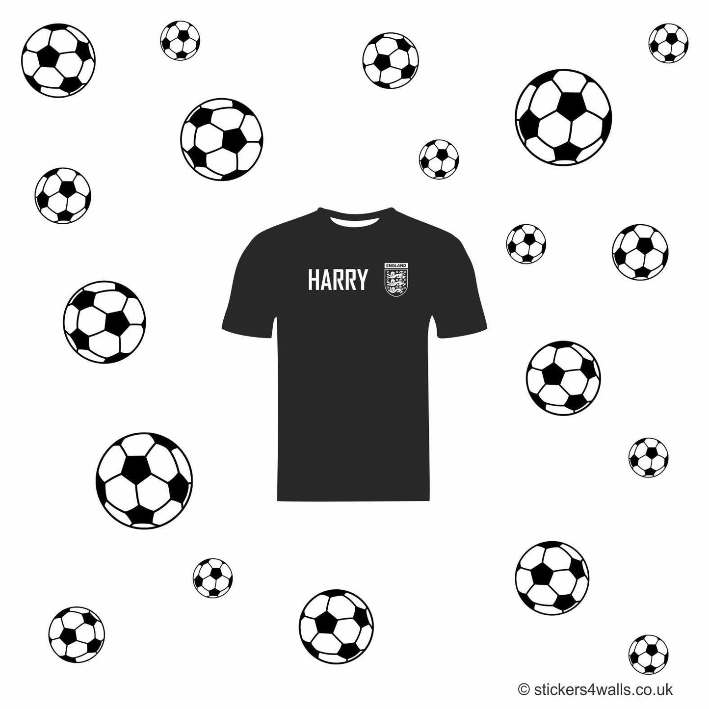 Personalised Football Themed Wall Sticker - Reusable, Removable