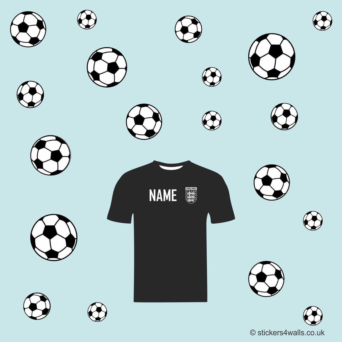 Personalised Football Themed Wall Sticker - Reusable, Removable