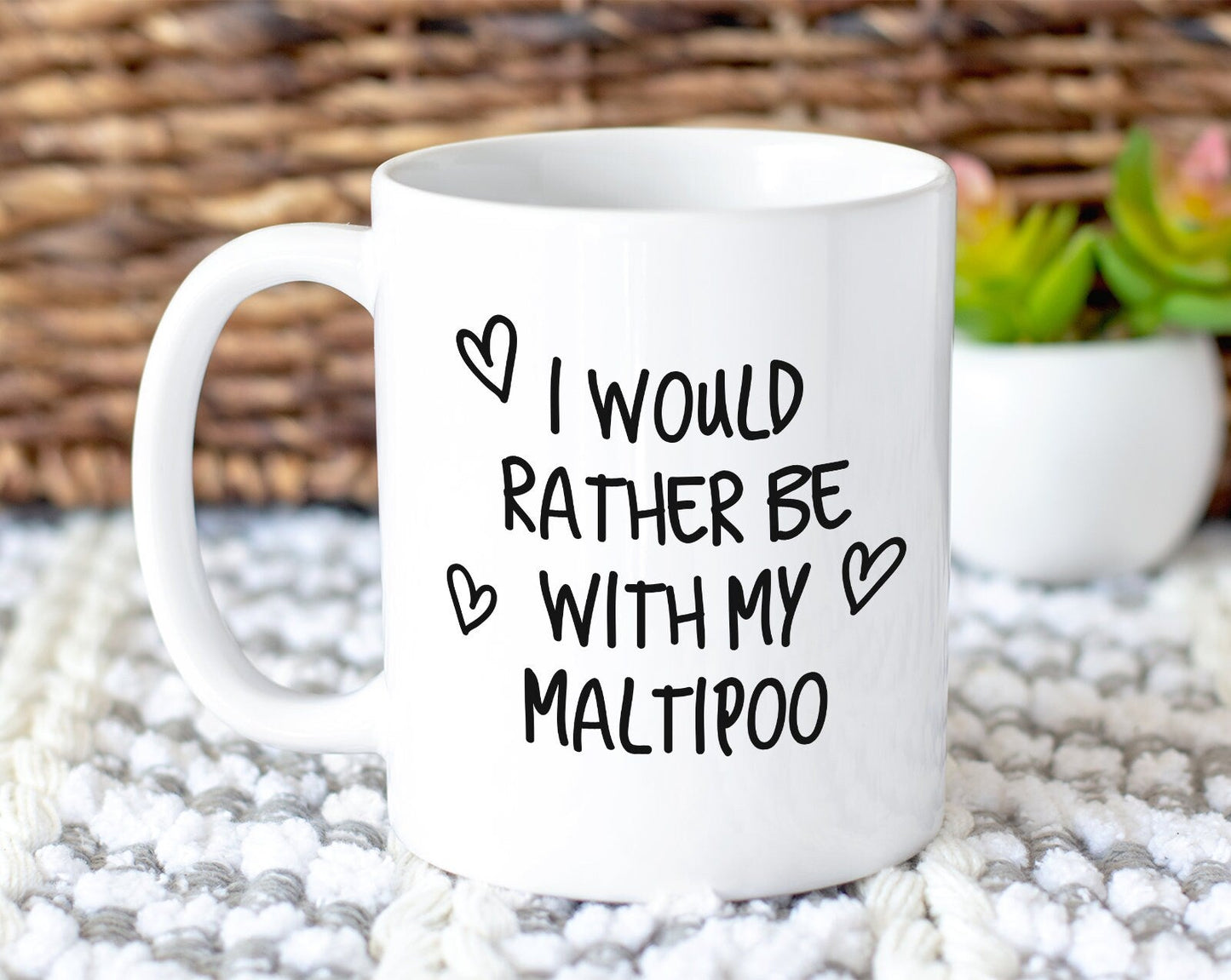 I Would Rather Be With My Maltipoo Mug Gift 11oz Coffee Mug Gift Idea For Pet Dad Mum Dog Lover Owner Mom MG0185
