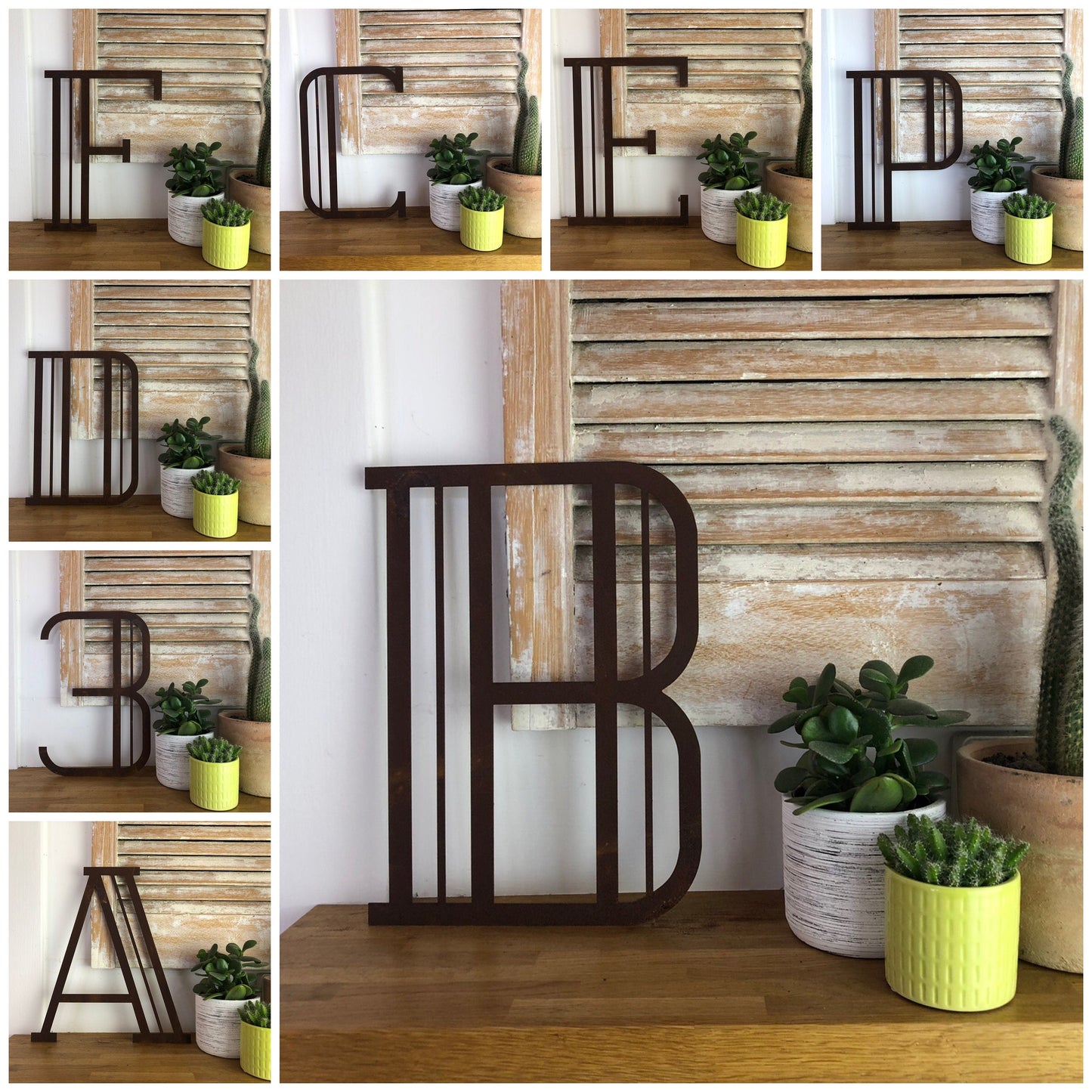Rustic Art Deco Rusty Metal Alphabet Letters – Home & Garden A-Z 0-9