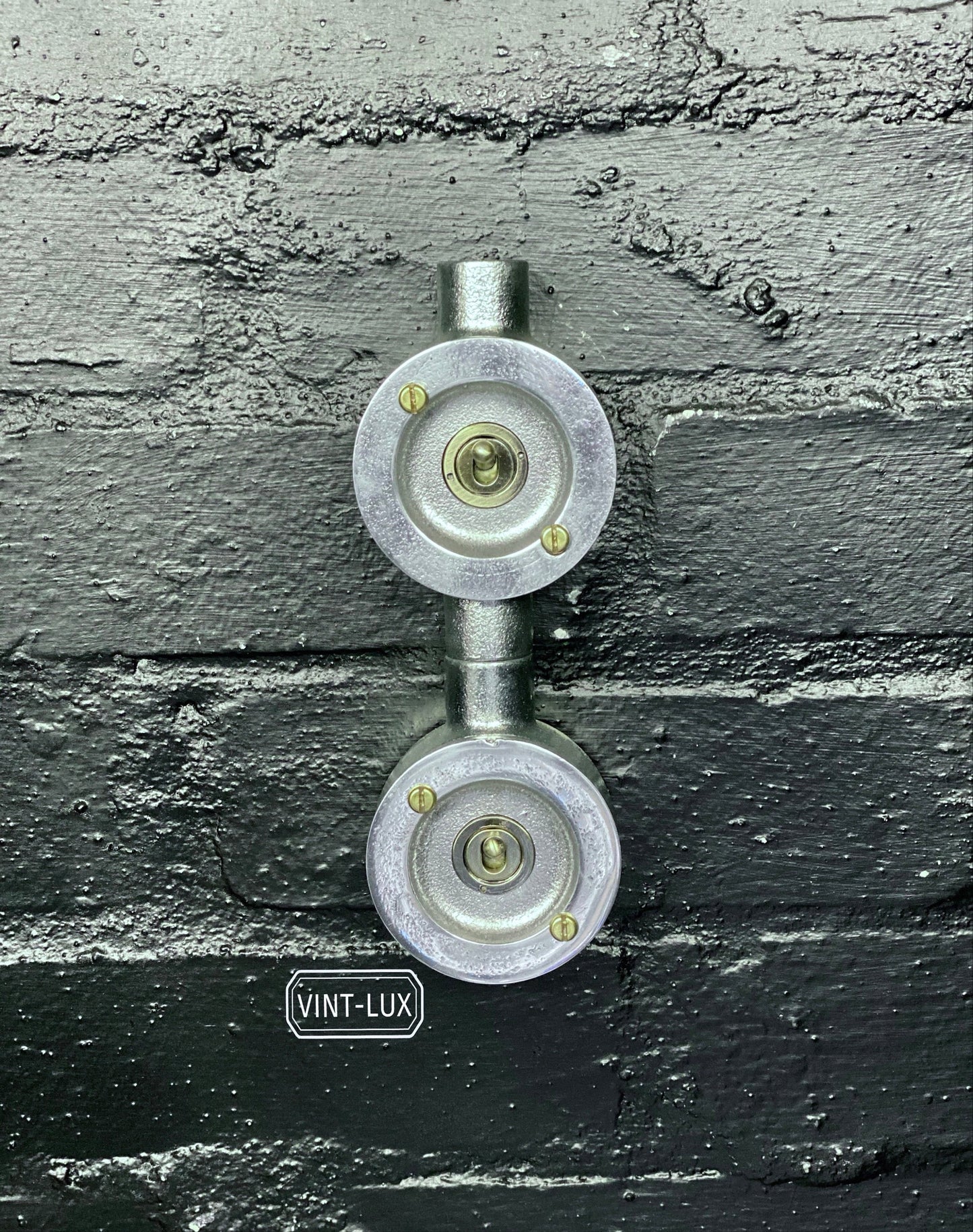 Double Gang Solid Cast Conduit Metal Light Switch Industrial 2 Way