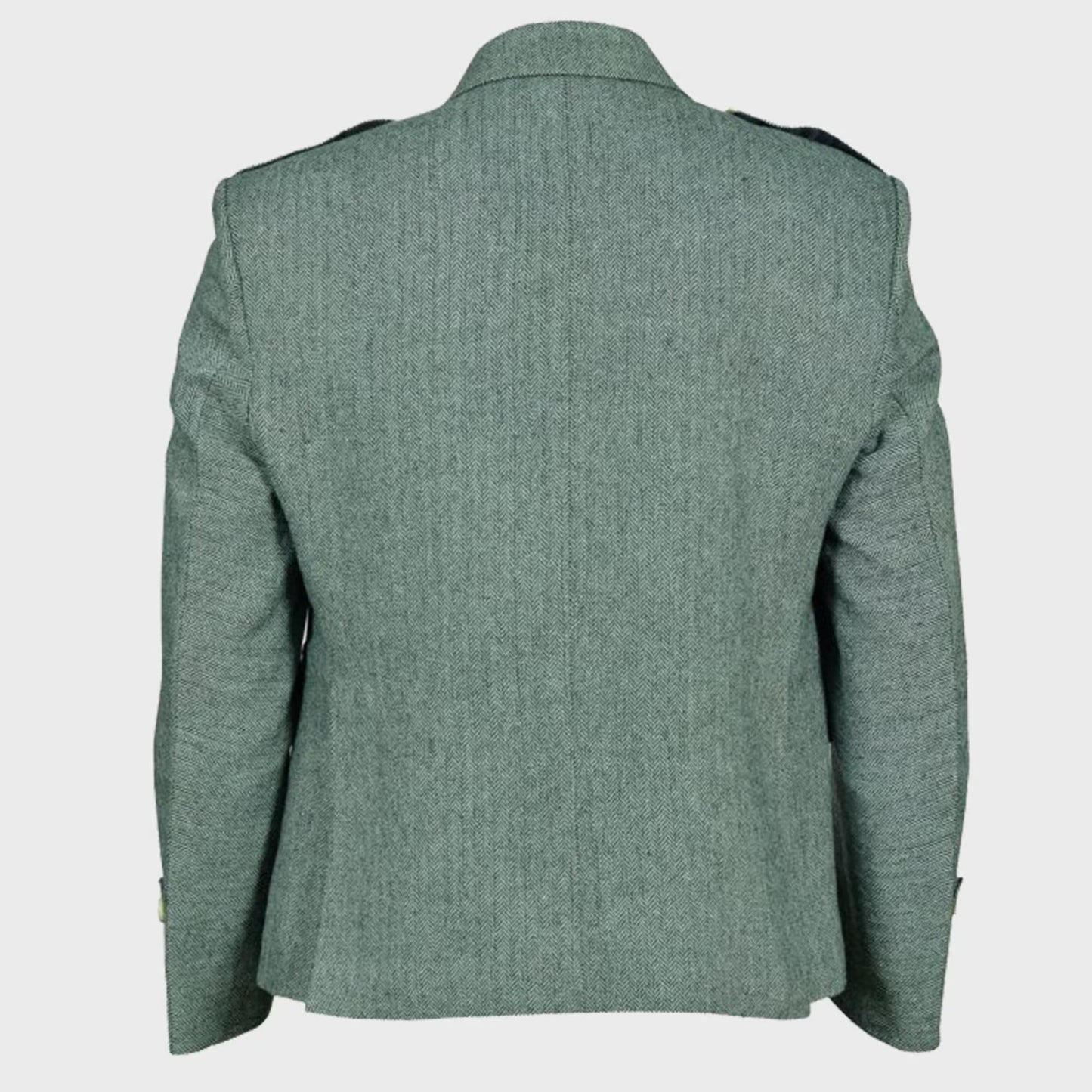 Lovat Green Tweed Argyle Kilt Jacket with Matching 5-Button Vest Waistcoat – Made to Order Scottish Highland Dress