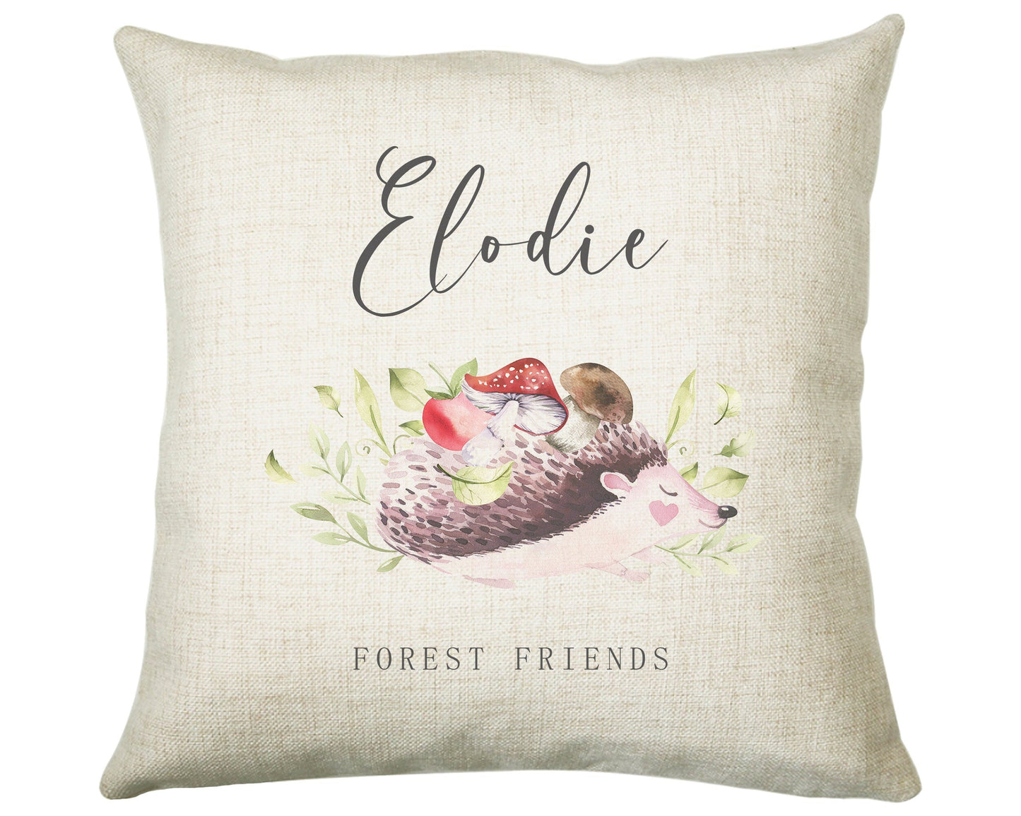 Personalised Hedgehog Cushion Gift Printed Name Design - Pillow Gift For Girls Boys Nursery Bedroom Decor Birthday Gift CS279