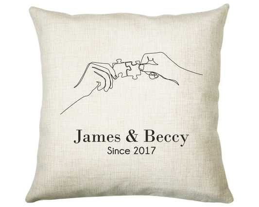 Personalised Valentines Couples Cushion Gift - Puzzle Piece Cushion Throw Pillow Gift For Him Her Boyfriend Girlfriend Gift CS119