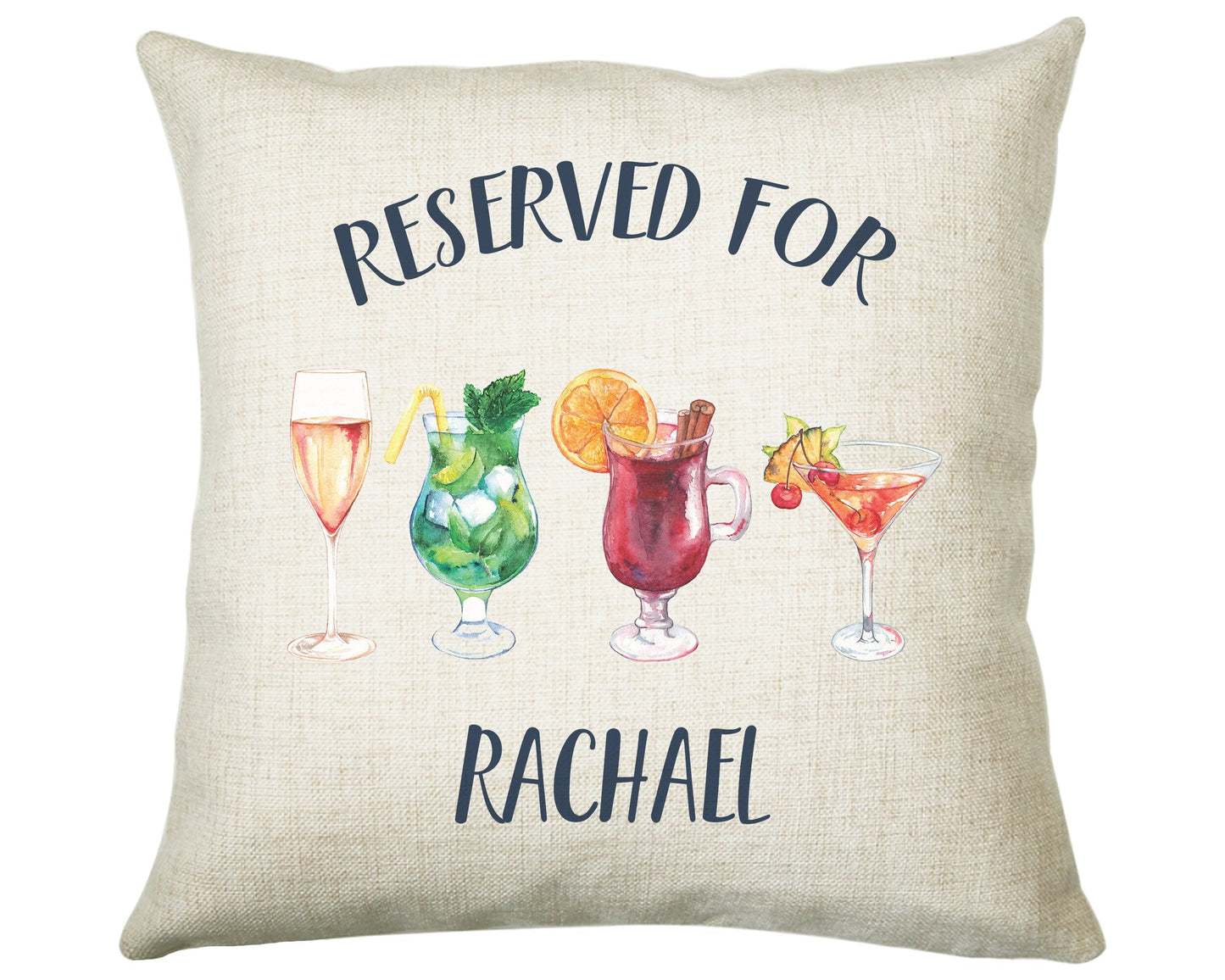 Personalised Cocktail Glass Reserved For Cushion Gift Printed Name Design Cushion Throw Pillow Gift For Him Her Christmas Gift CS338