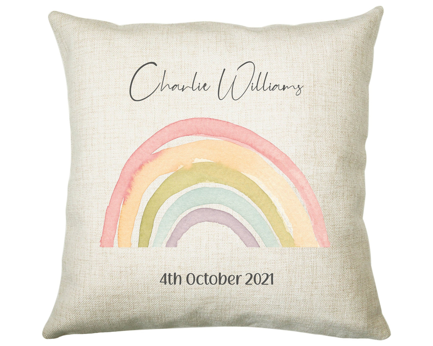 Personalised Rainbow Cushion Magical Gift Printed Name Design New Baby Gift - Pillow Gift Girls Bedroom Decor For Birthday Gift CS322
