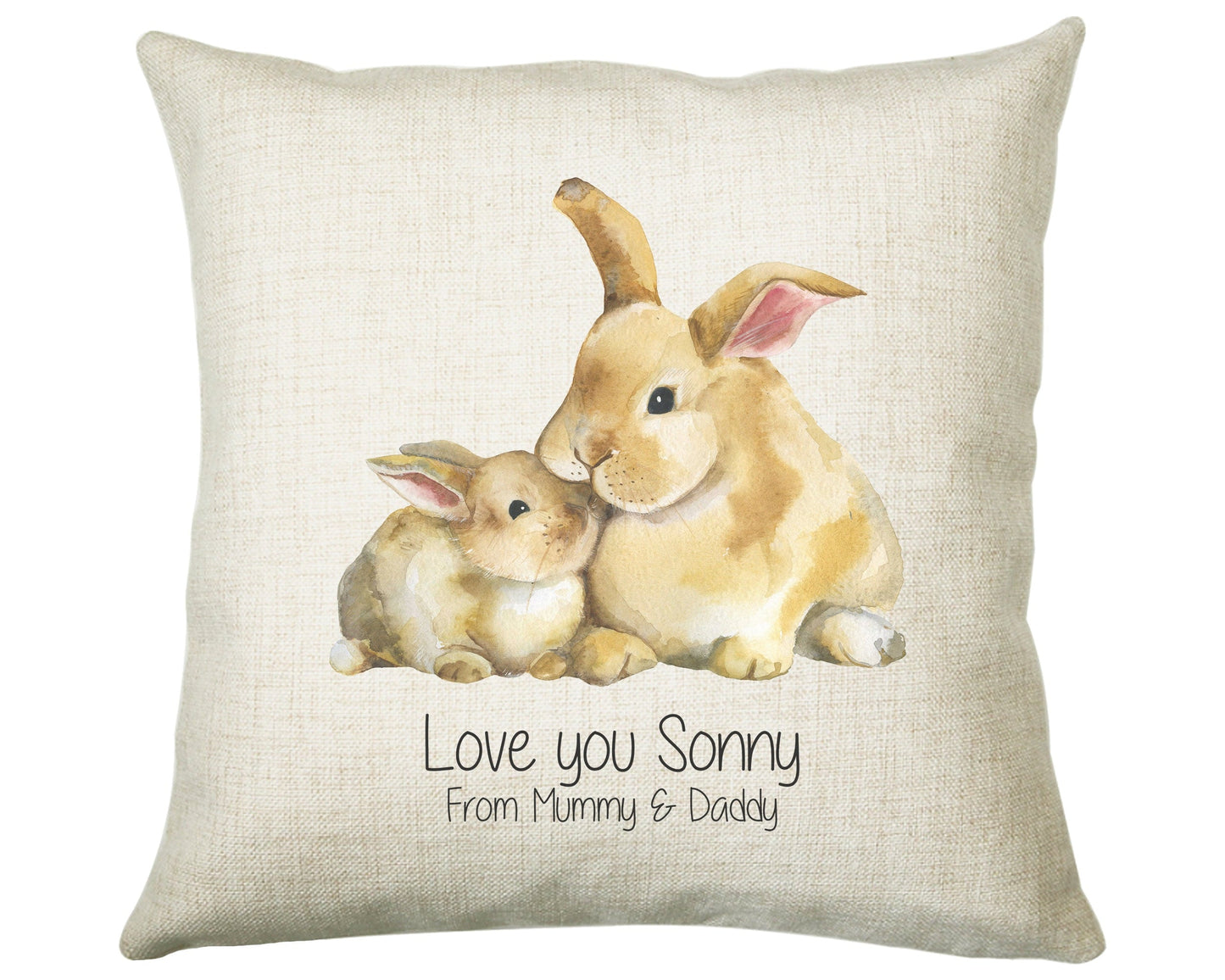 Personalised Bunny Rabbit Mothers Day Cushion Gift - Throw Pillow From Kids Son Daughter Girl Boy Mummy Mother CS126