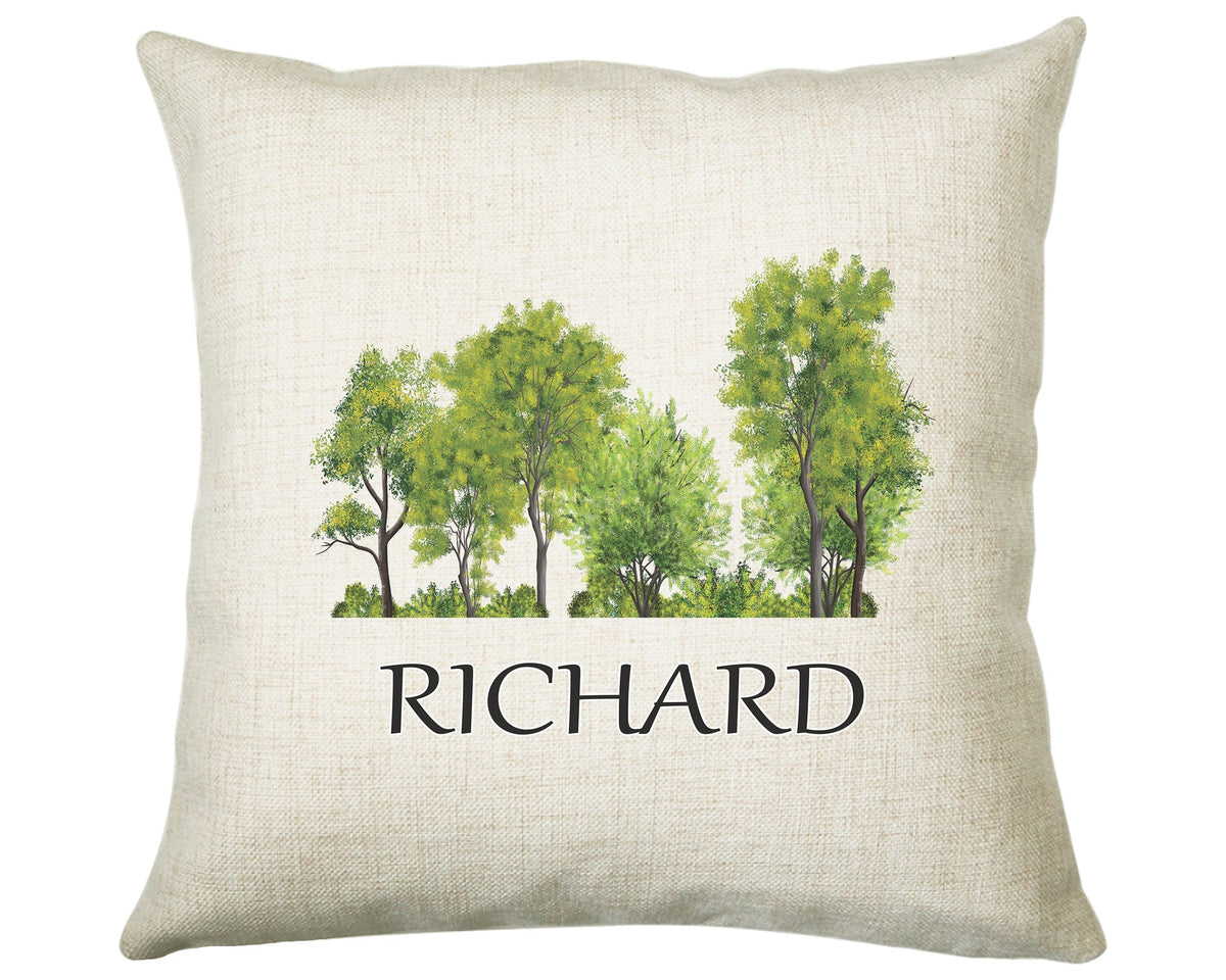 Personalised Tree Cushion Gift Printed Name Design - Cushion Throw Pillow Scenic Nature Gift For Sitting Room Bedroom Birthday Gift CS494