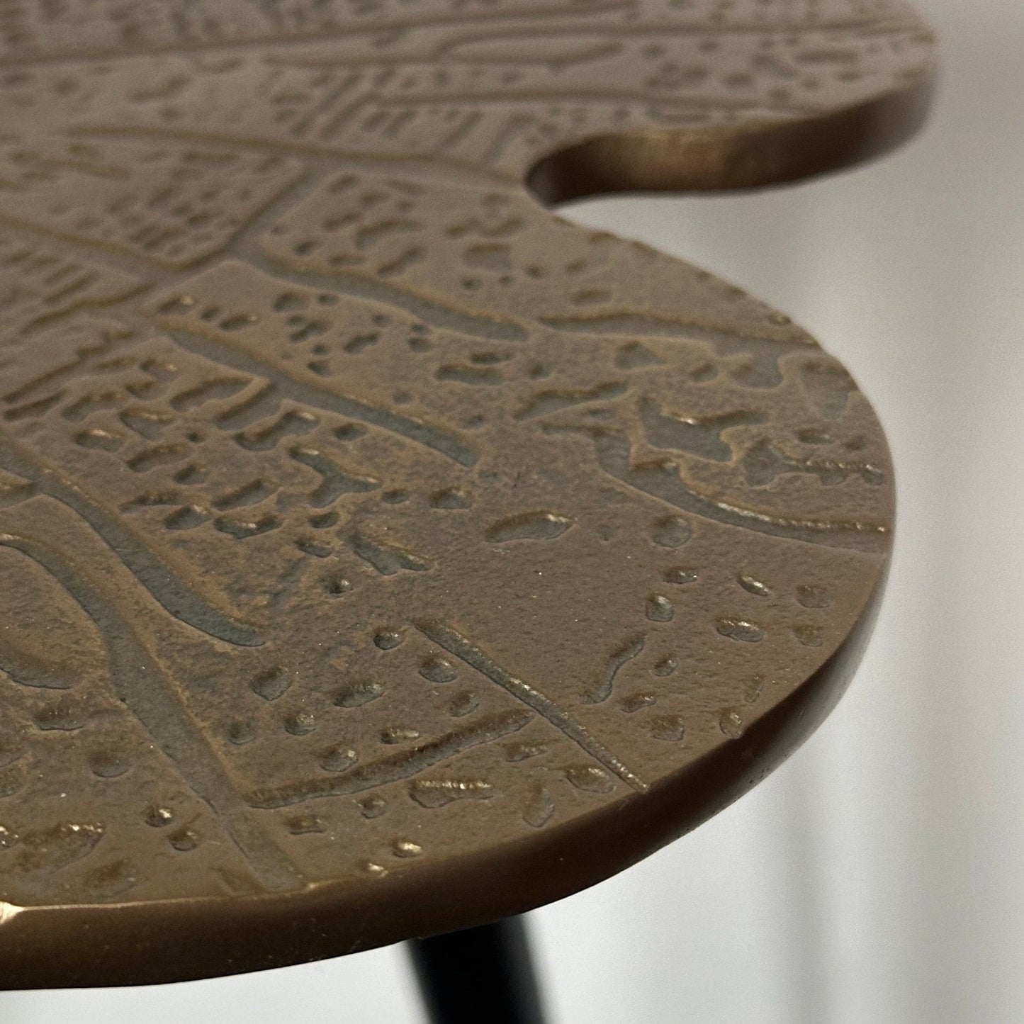Brass Clover Side Table - Luxury Etched Botanical