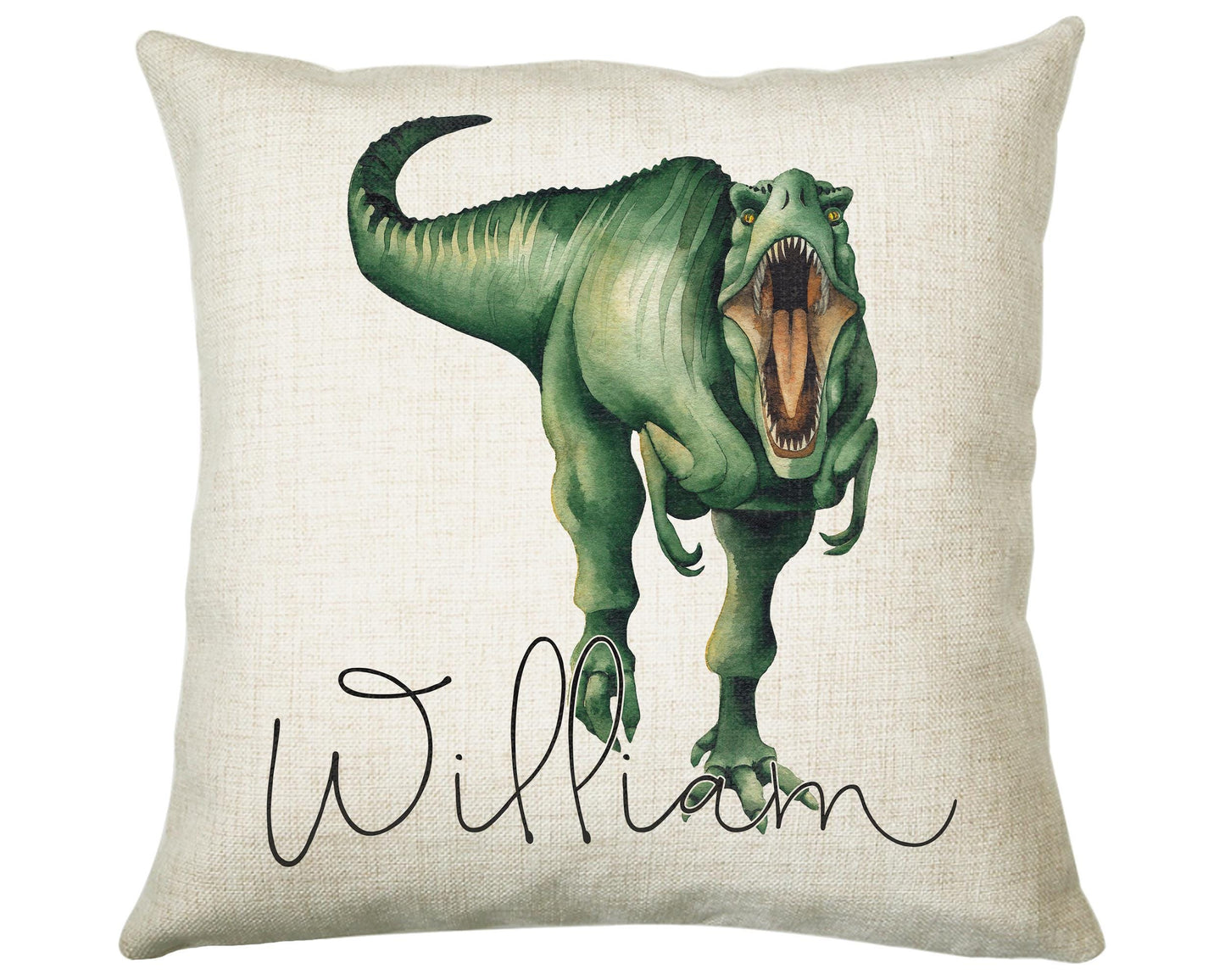 Personalised Dinosaur Cushion Gift Printed Name Design - Cushion Throw Pillow Gift For Boy Girl Kids Bedroom Birthday Christmas Gift CS169