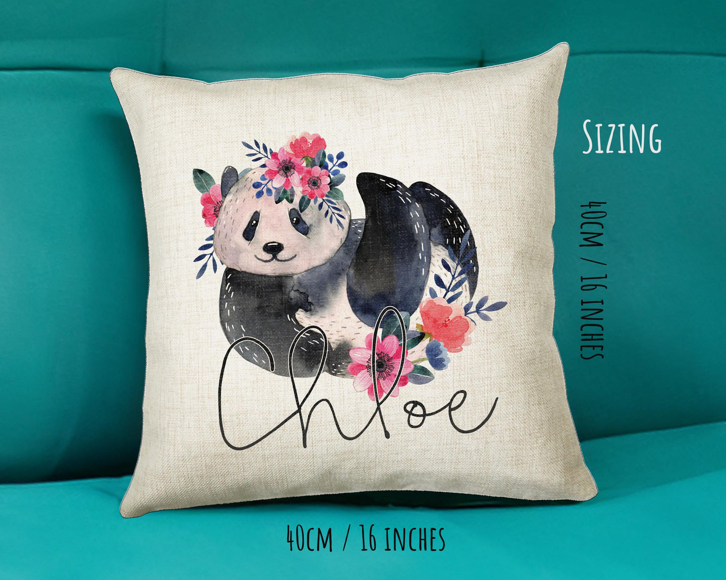 Personalised Panda Bear Cushion Gift Printed Name Design Cushion Throw Pillow Gift For Mum Dad Friend Bedroom Birthday Christmas Gift CS074