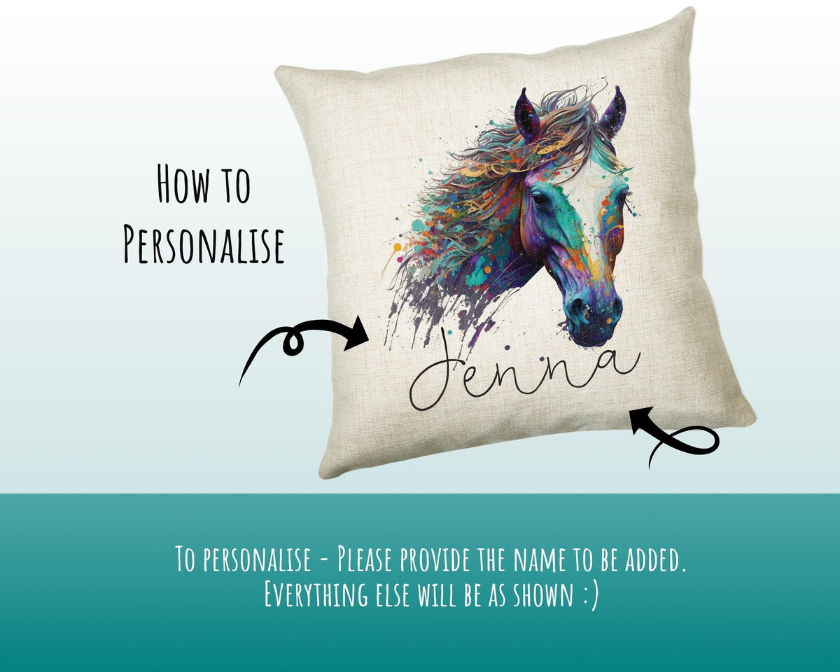 Birthday Gift For Girl Horse Lover Cushion Gift Printed Name Design Cushion Throw Pillow Gift For Girls Nursery Bedroom Christmas Gift CS524