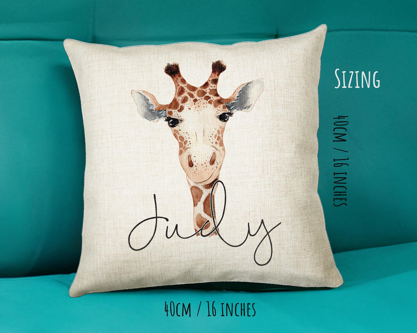 Personalised Giraffe Cushion Gift Printed Name Design - Cushion Throw Pillow Gift For Mum Dad Friend Bedroom Birthday Christmas Gift CS156