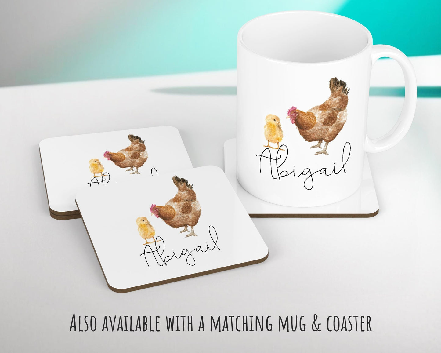 Personalised Chicken & Chick Cushion Gift Printed Name Design Bird Cushion Throw Pillow Gift For Mum Dad Friend Bedroom Birthday Gift CS148
