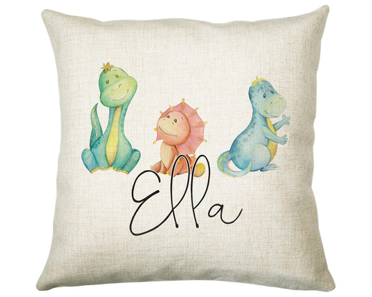 Personalised Dinosaur Cushion Gift Printed Name Design - Cushion Throw Pillow Gift For Boy Girl Kids Bedroom Birthday Christmas Gift CS167