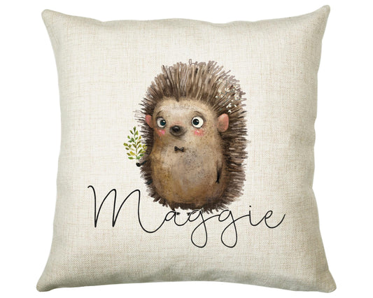 Personalised Hedgehog Cushion Gift Printed Name Design - Cushion Throw Pillow Gift For Mum Dad Friend Bedroom Birthday Christmas Gift CS087