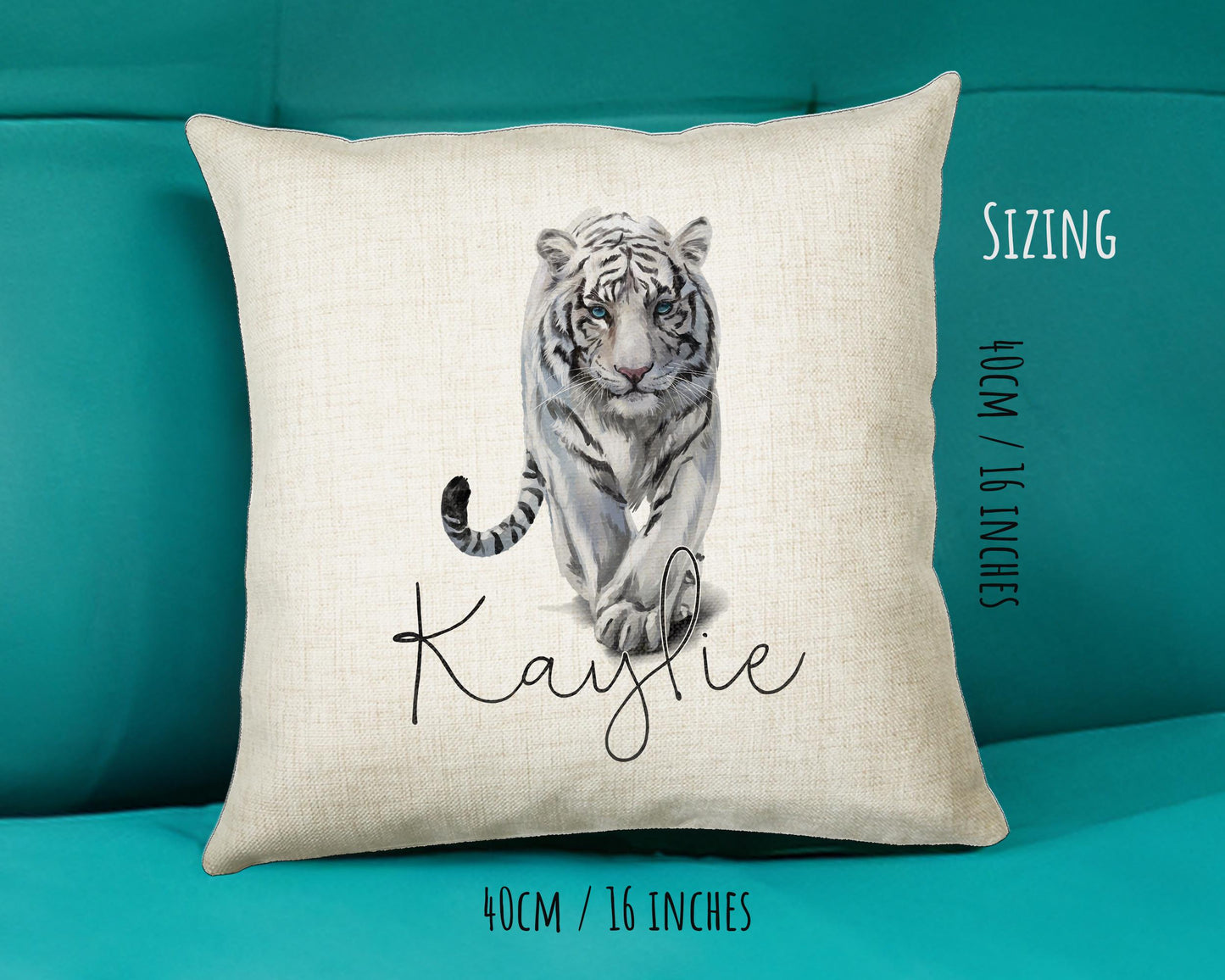 Personalised Tiger Cushion Gift Printed Name Design Big Cat Cushion Throw Pillow Gift For Mum Dad Friend Bedroom Birthday Gift CS136