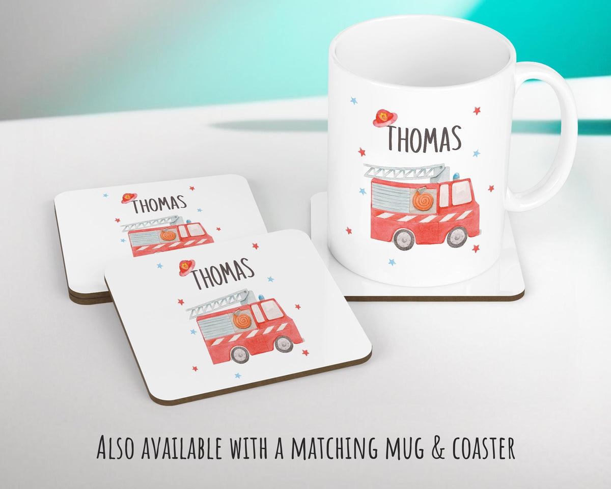 Personalised Fire Engine Cushion Gift Boys Bedroom Printed Name Design - Pillow Gift For Girls Boys Nursery Decor Birthday Gift CS278