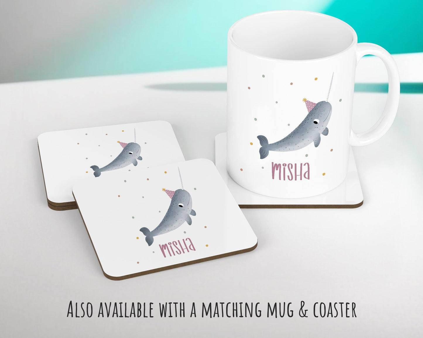 Personalised Narwhal Cushion Girls Boys Gift Printed Name Design - Custom Pillow For Girls Boys Nursery Bedroom Decor Gift CS276