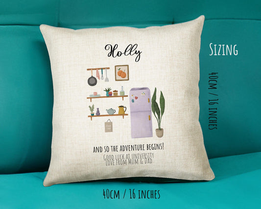 Personalised University Moving Day Name Cushion Gift Printed Name Design - Cushion Throw Pillow Gift For Plant Lover Christmas Gift CS377