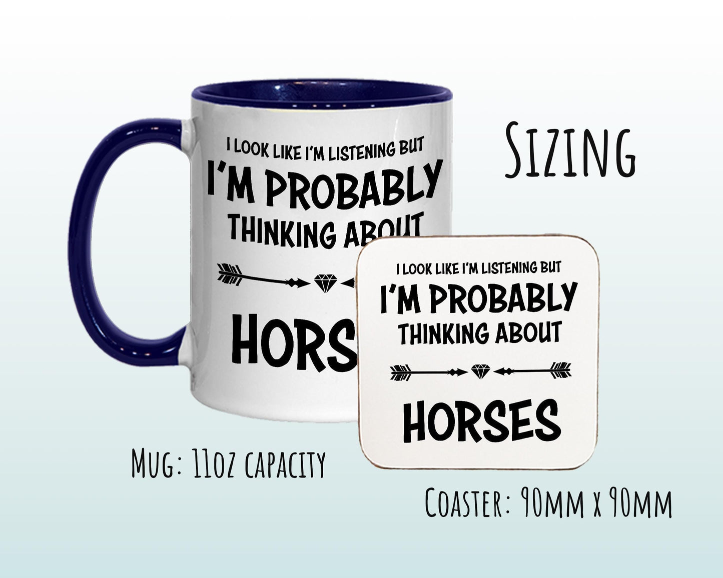 I'm Probably Thinking About Horses Mug Gift 11oz Coffee Mug Gift Idea For Horse Rider Instructor Equestrian Sport For Him Her MG0281
