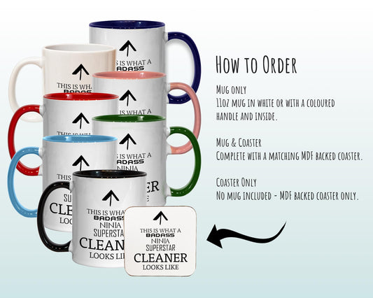 This Is What A Badass Cleaner Looks Like 11oz Coffee Mug Tea Gift Idea For Domestic Assistant Commercial Car Cleaning Assistant MG0612