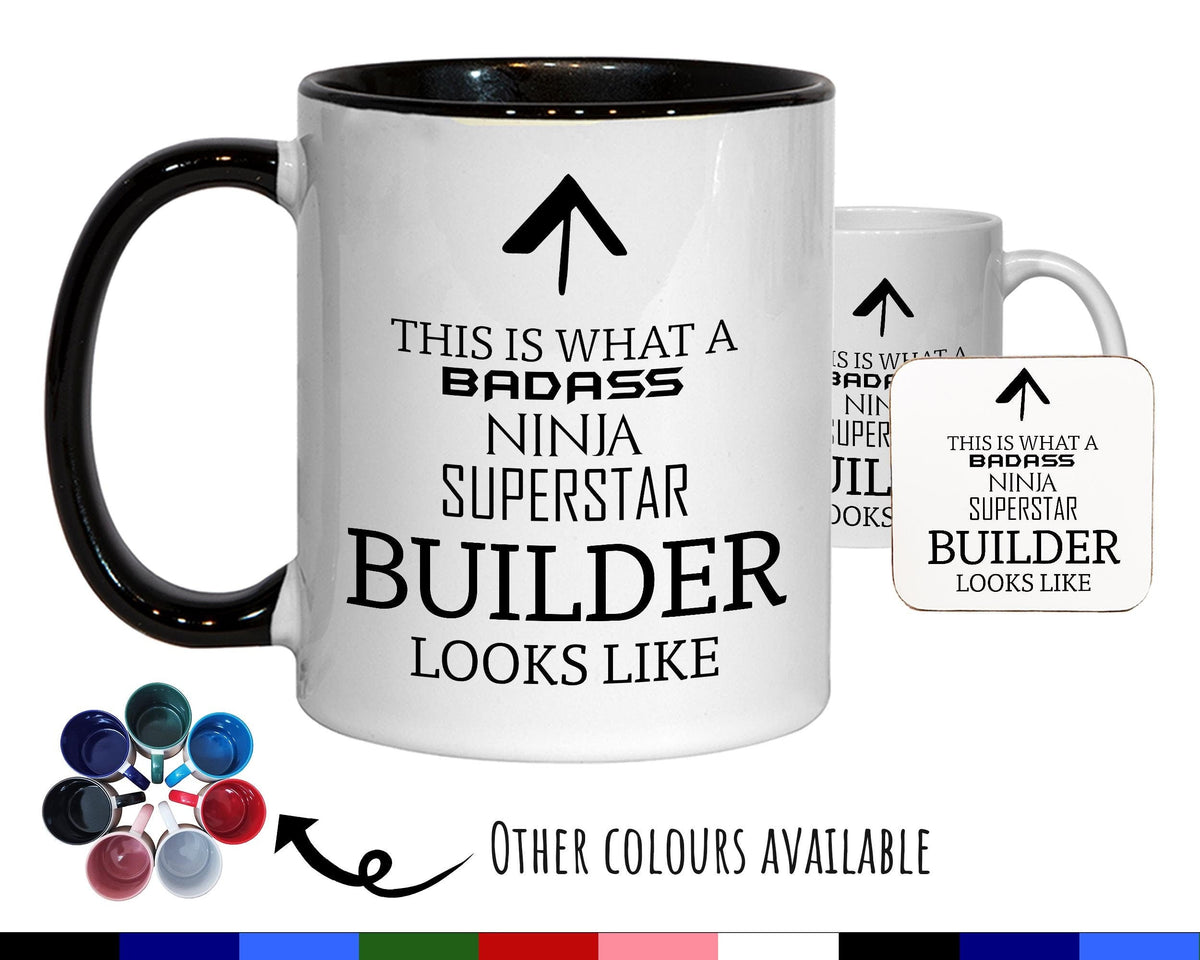 This Is What A Badass Builder Looks Like 11oz Coffee Mug Tea Gift Idea For Bricklayer Construction Worker Property Developer MG0607