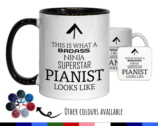 This Is What A Badass Pianist Looks Like 11oz Coffee Mug Tea Gift Idea For Piano Player Musician Band Member Musical Ivory MG0761