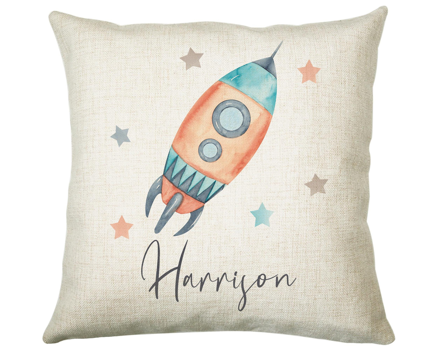Personalised Space Rocket Cushion Gift Printed Name Design - Pillow Gift For Girls Boys Nursery Bedroom Decor Gift CS249