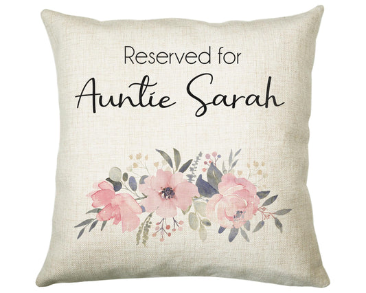 Personalised Reserved For Auntie Cushion Gift Printed Name Design - Cushion Throw Pillow Gift For Aunt Great Aunty Christmas Gift CS054